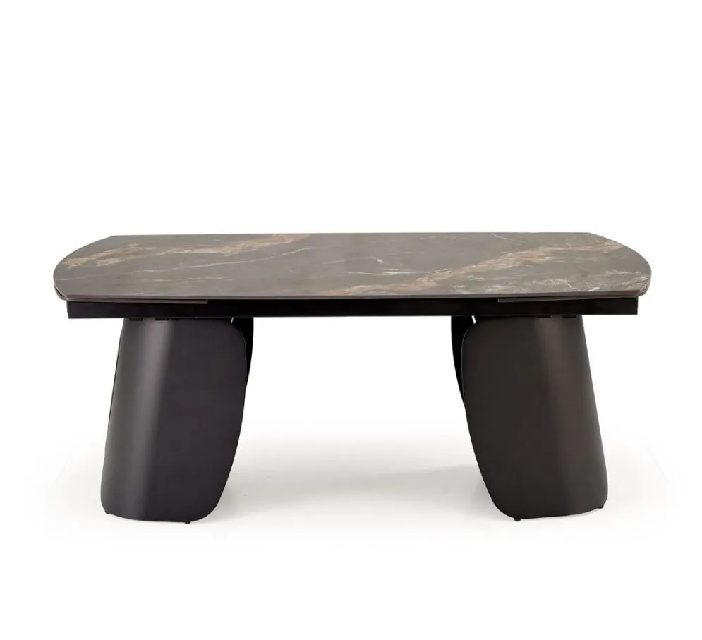 Loftowy stół rozkładany FORUM 180(260)x90 czarny marmur/czarny I sklep meblowy MIRAT. styl LOFT