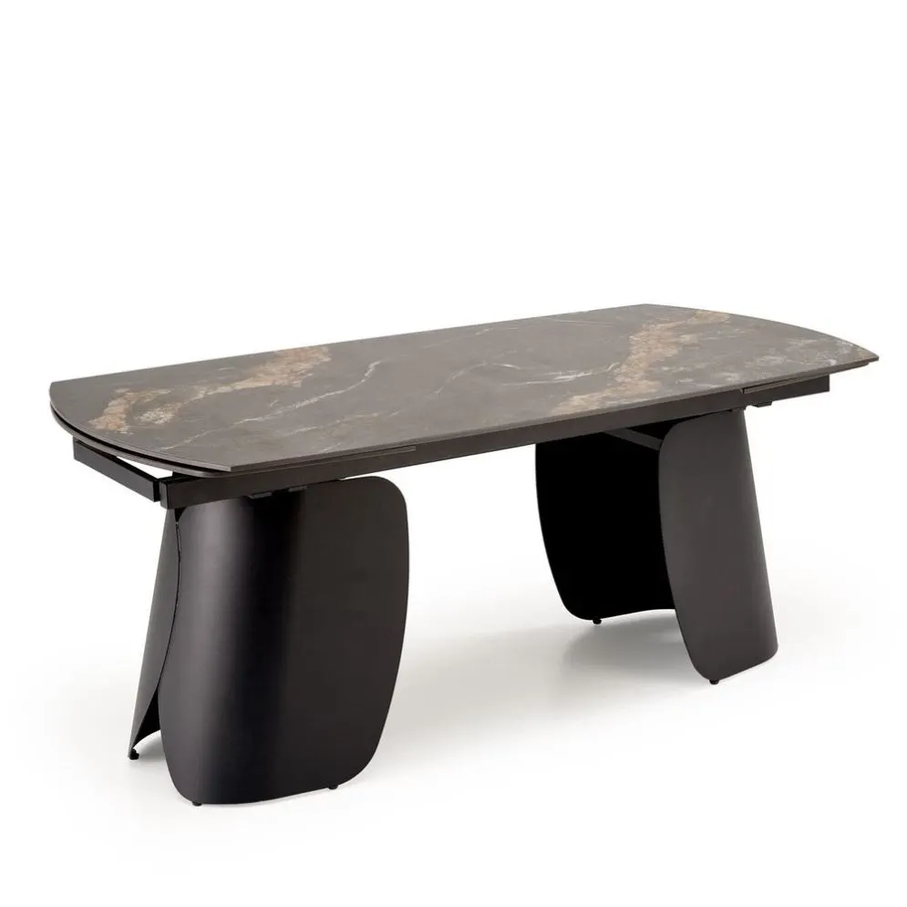 Loftowy stół rozkładany FORUM 180(260)x90 czarny marmur/czarny I sklep meblowy MIRAT. styl LOFT