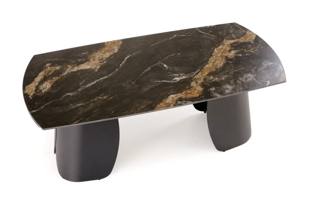 Loftowy stół rozkładany FORUM 180(260)x90 czarny marmur/czarny I sklep meblowy MIRAT. styl LOFT