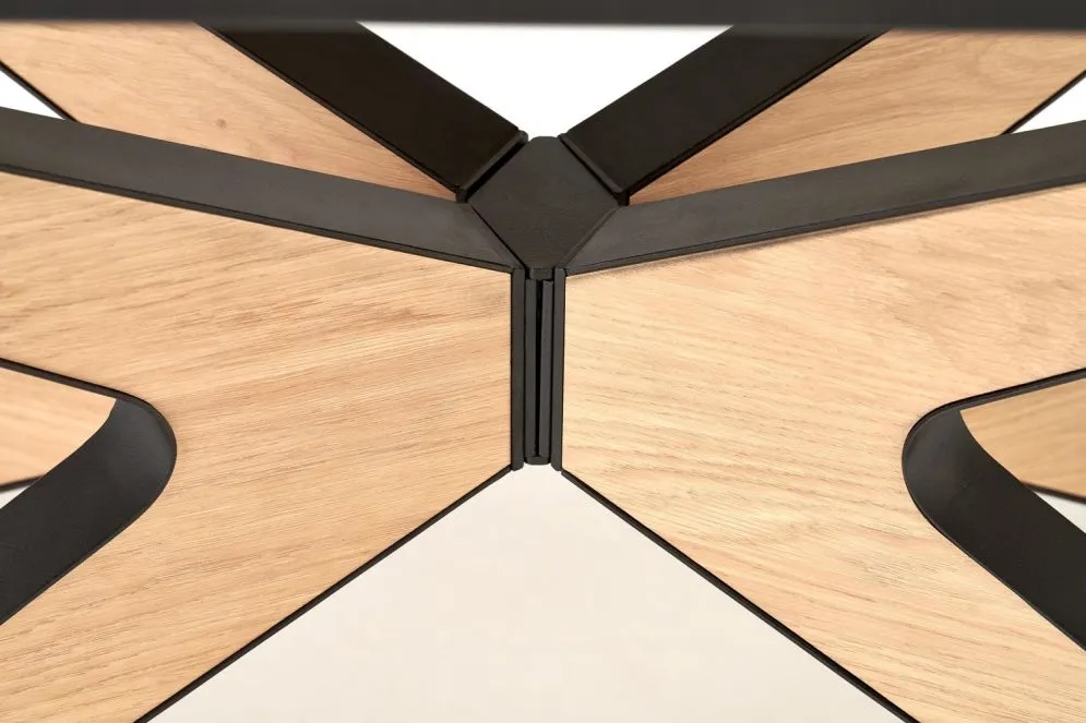 Stół rozkładany JAMES 160(220)x90 dąb naturalny/czarny loftowy I sklep meblowy MIRAT.