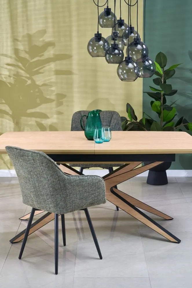 Stół rozkładany JAMES 160(220)x90 dąb naturalny/czarny loftowy I sklep meblowy MIRAT.