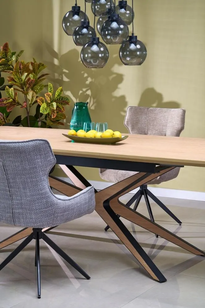 Stół rozkładany JAMES 160(220)x90 dąb naturalny/czarny loftowy I sklep meblowy MIRAT.