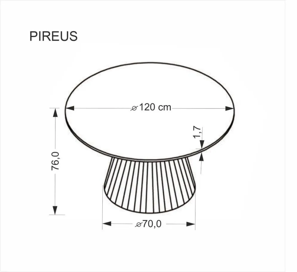 Stół okrągły PIREUS 120x120 trawertyn/orzech designerski I sklep meblowy MIRAT.