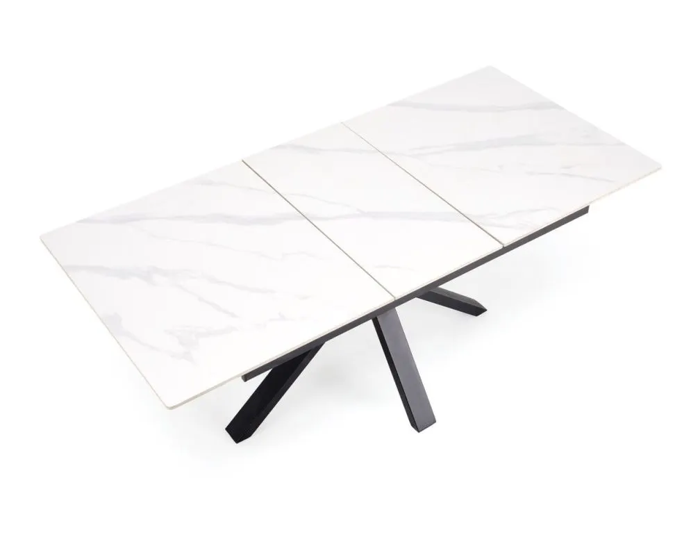 Prostokątny stół rozkładany PLATAN 140(180)x85 biały marmur/czarny I sklep meblowy MIRAT. styl LOFT