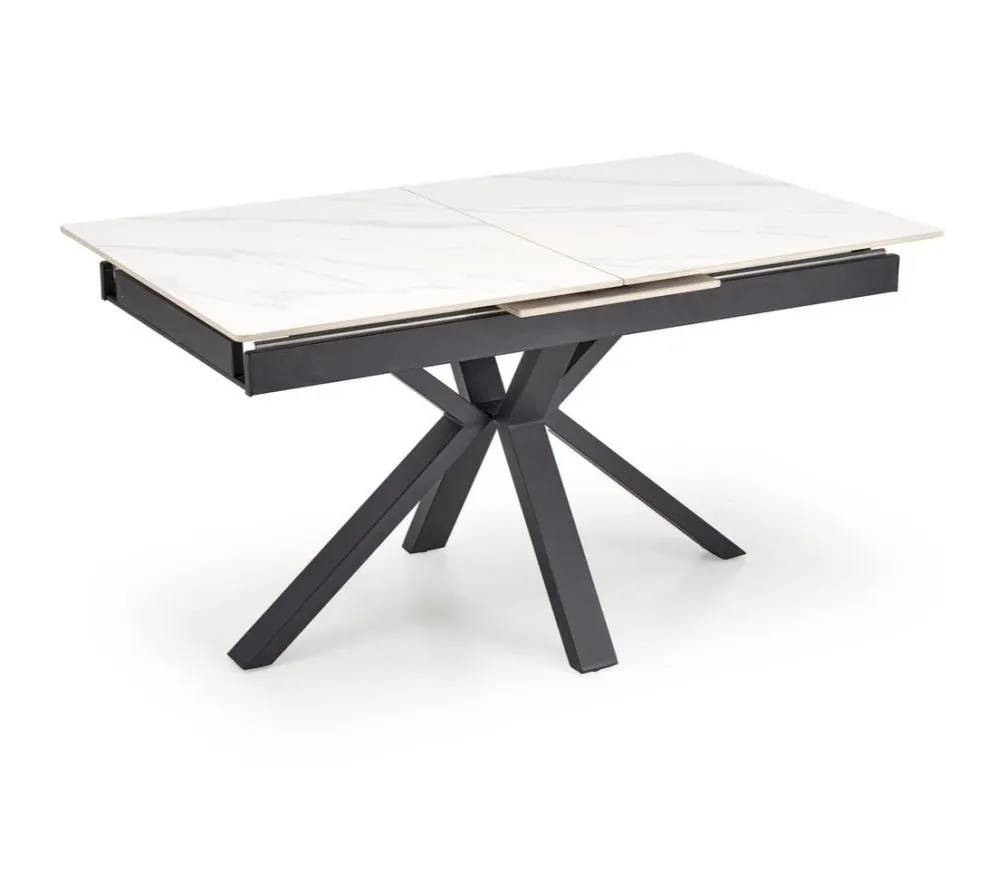 Prostokątny stół rozkładany PLATAN 140(180)x85 biały marmur/czarny I sklep meblowy MIRAT. styl LOFT