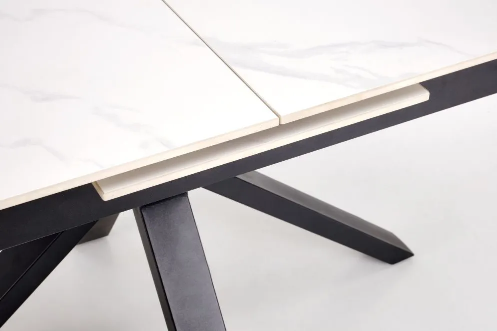 Prostokątny stół rozkładany PLATAN 140(180)x85 biały marmur/czarny I sklep meblowy MIRAT. styl LOFT