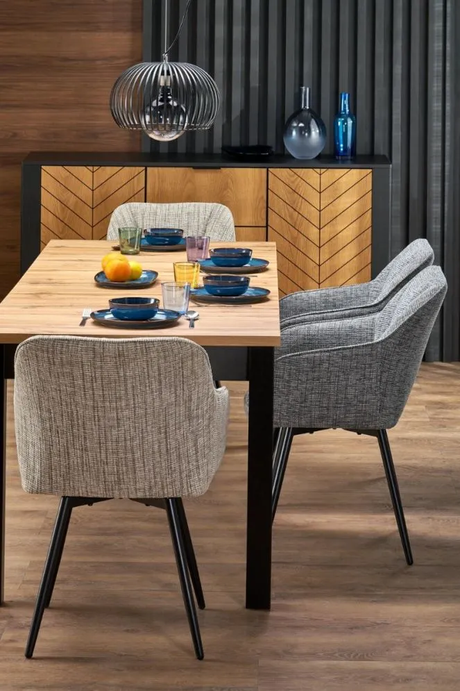 Stół rozkładany QUBIK 80(200)x80 dąb artisan/czarny matowy I sklep meblowy MIRAT. styl LOFT