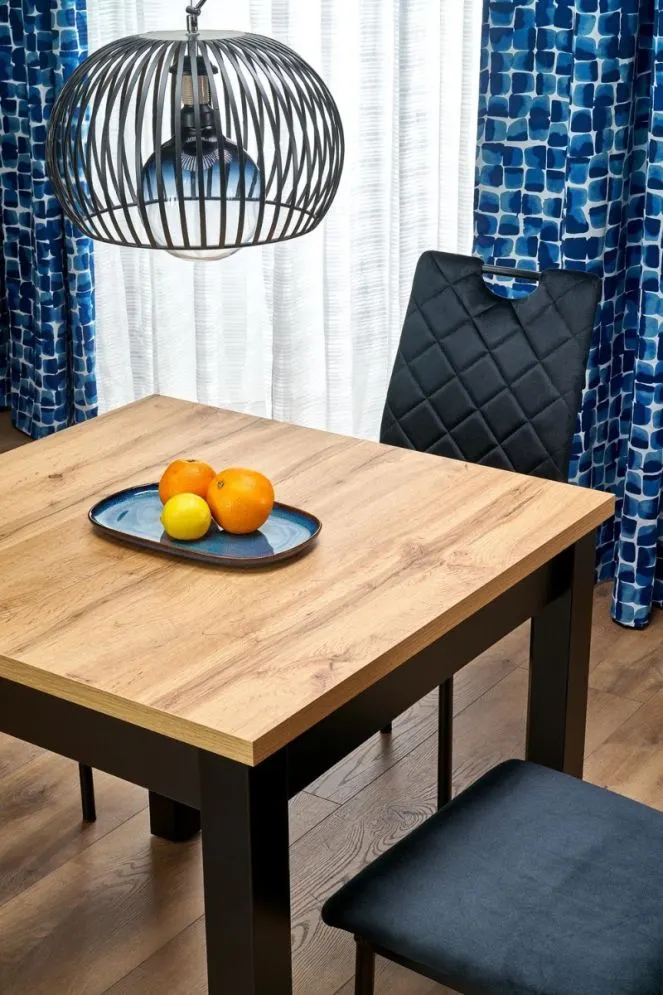Stół rozkładany QUBIK 80(200)x80 dąb artisan/czarny matowy I sklep meblowy MIRAT. styl LOFT