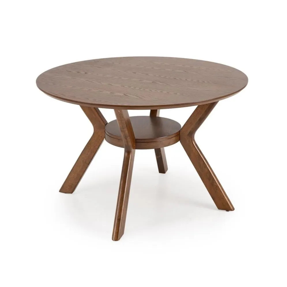 Stół okrągły RUPERT 120x120 orzechowy drewniany I sklep meblowy MIRAT. styl VINTAGE