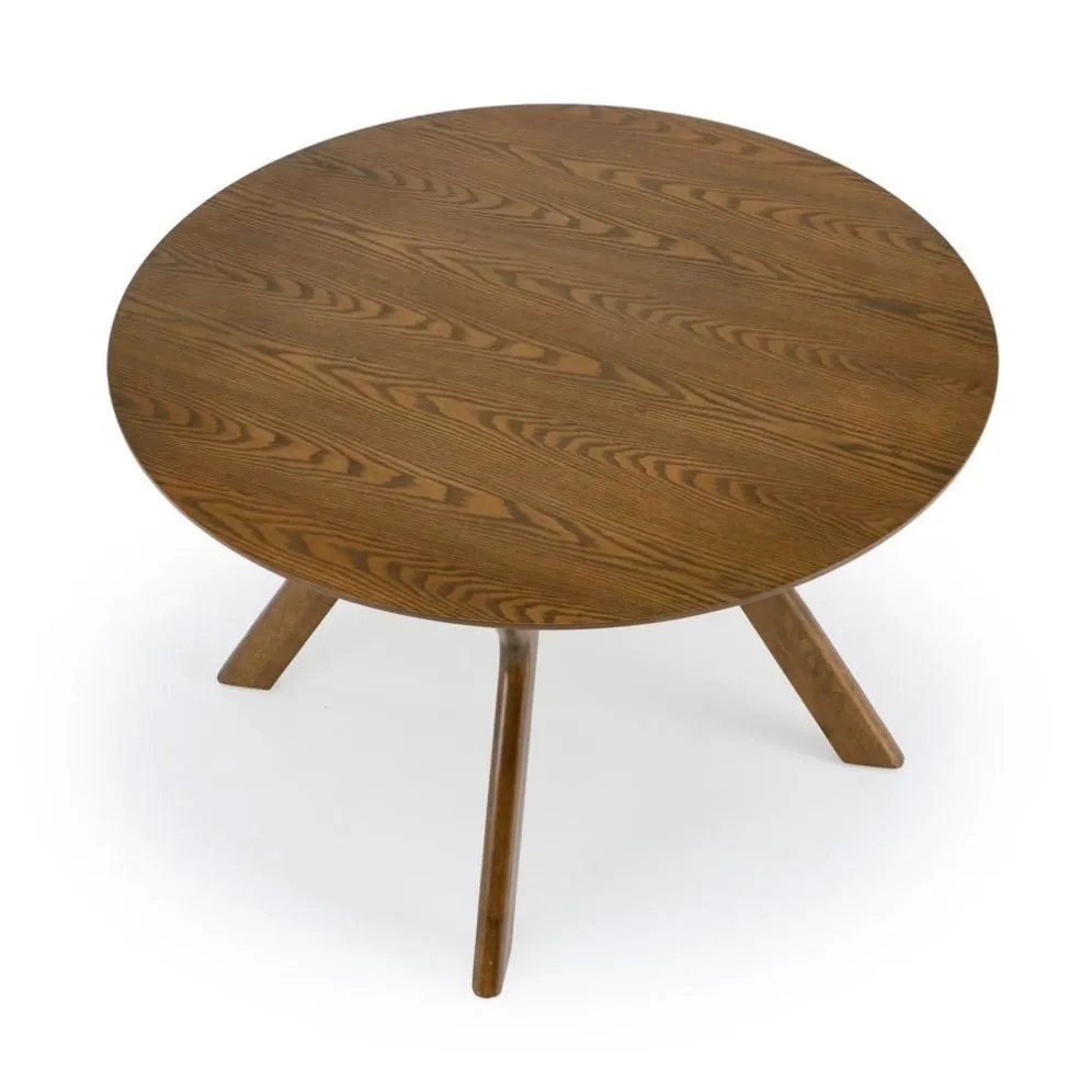 Stół okrągły RUPERT 120x120 orzechowy drewniany I sklep meblowy MIRAT. styl VINTAGE