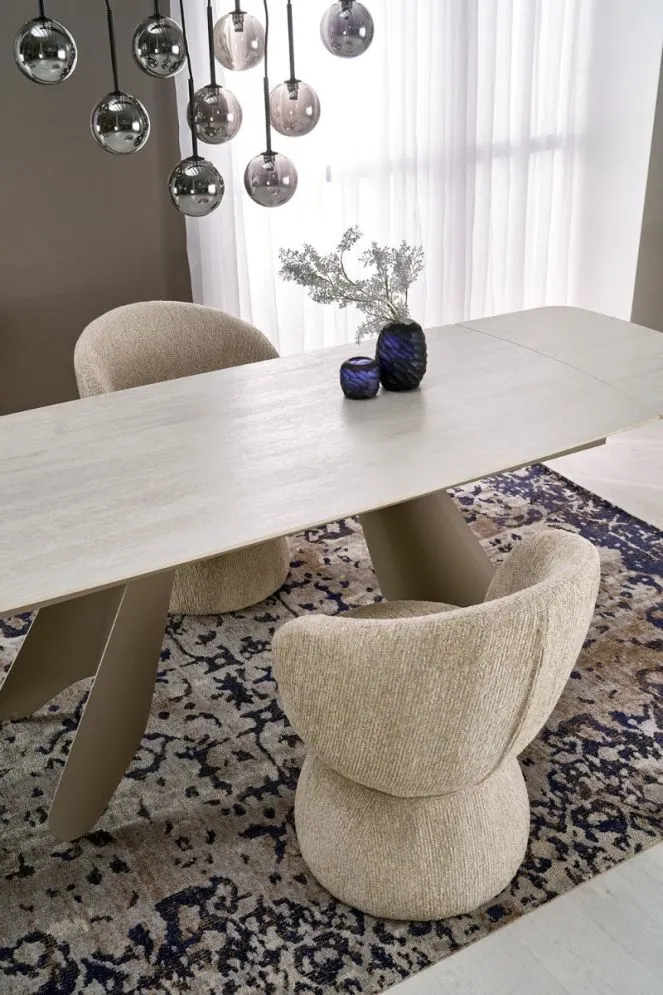 Solidny stół rozkładany SALIX 180(260)x90 trawertyn/kaszmirowy I sklep meblowy MIRAT.