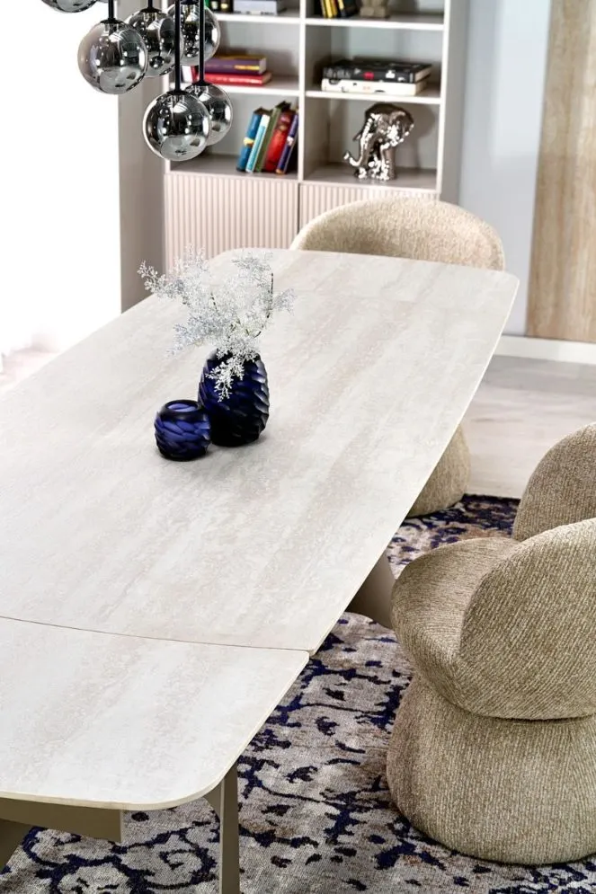 Solidny stół rozkładany SALIX 180(260)x90 trawertyn/kaszmirowy I sklep meblowy MIRAT.