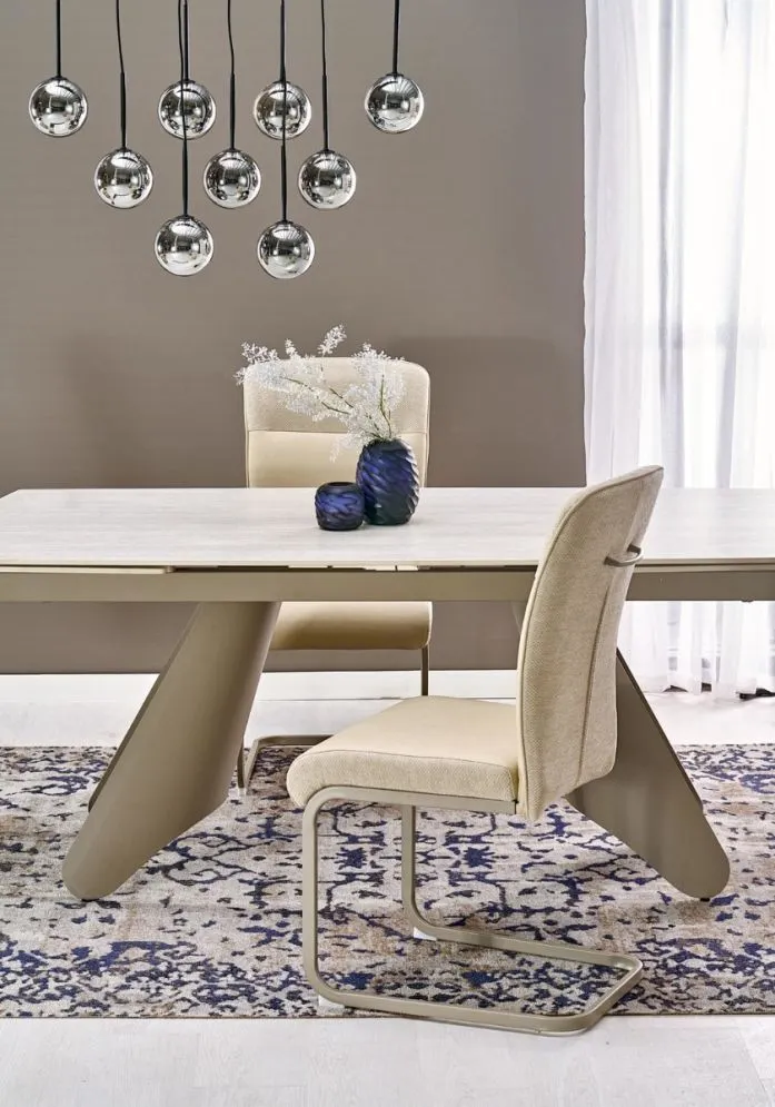 Solidny stół rozkładany SALIX 180(260)x90 trawertyn/kaszmirowy I sklep meblowy MIRAT.