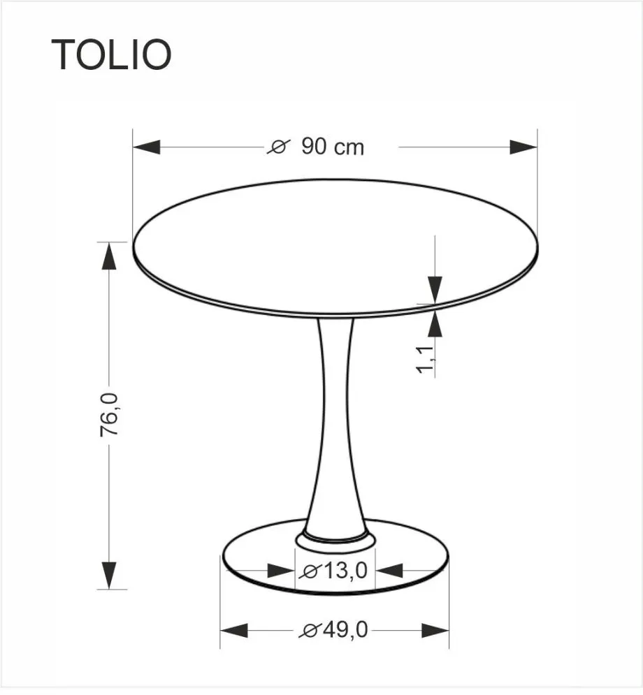 Stół okrągły TOLIO 90x90 beżowy/kaszmirowy mały I sklep meblowy MIRAT.