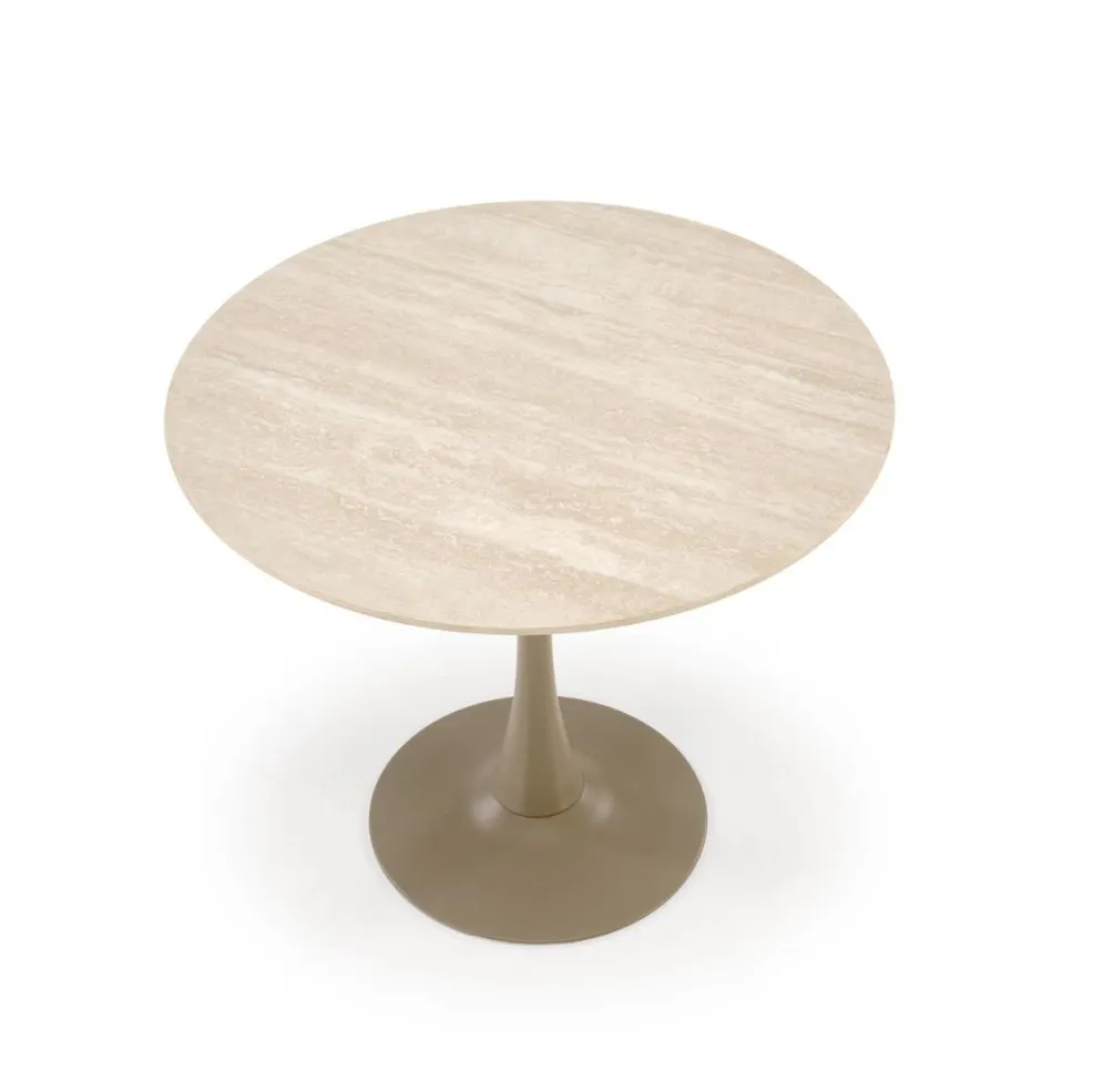 Stół okrągły TOLIO 90x90 beżowy/kaszmirowy mały I sklep meblowy MIRAT.