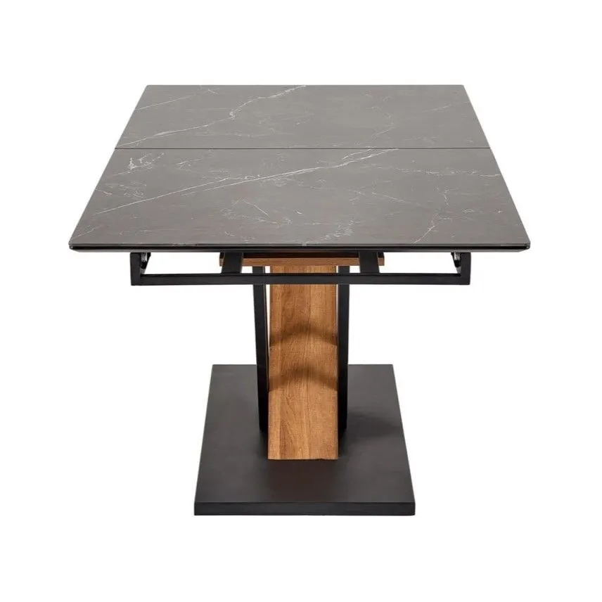 Stół rozkładany do jadalni VOLANT 140(180)x90 czarny marmur/dąb złoty I sklep meblowy MIRAT. styl LOFT