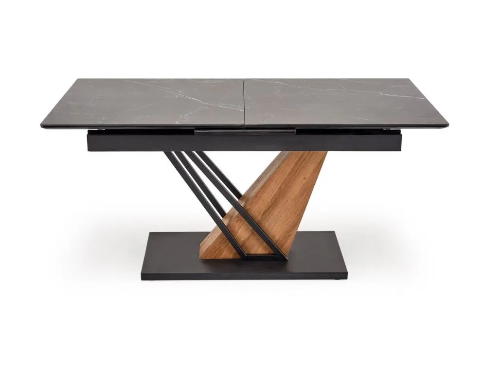 Duży stół rozkładany VOLANT 160(200)x90 czarny marmur/dąb złoty I sklep meblowy MIRAT. styl LOFT
