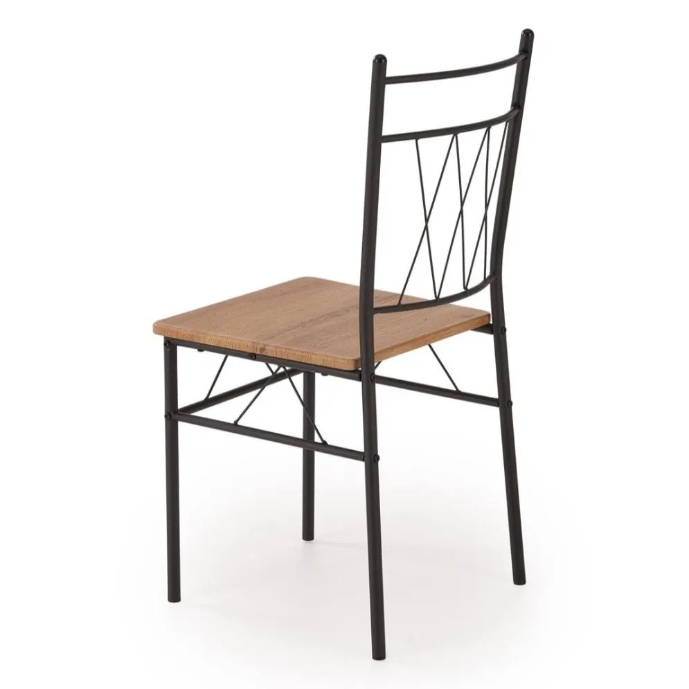 Zestaw FAUST stół + 4 krzesła dąb naturalny/czarny do kuchni I sklep meblowy MIRAT. styl LOFT