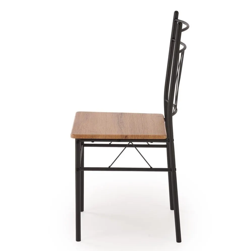 Zestaw FAUST stół + 4 krzesła dąb naturalny/czarny do kuchni I sklep meblowy MIRAT. styl LOFT