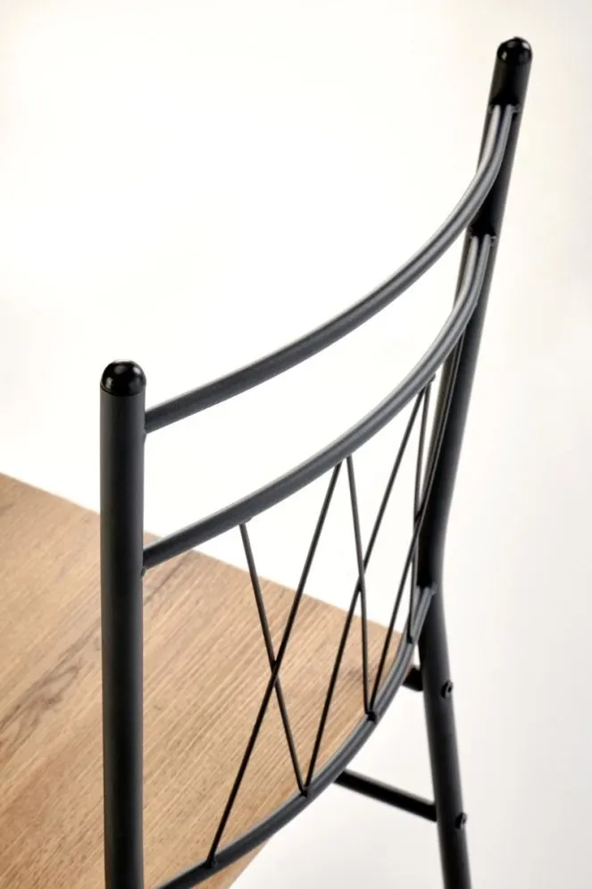 Zestaw FAUST stół + 4 krzesła dąb naturalny/czarny do kuchni I sklep meblowy MIRAT. styl LOFT