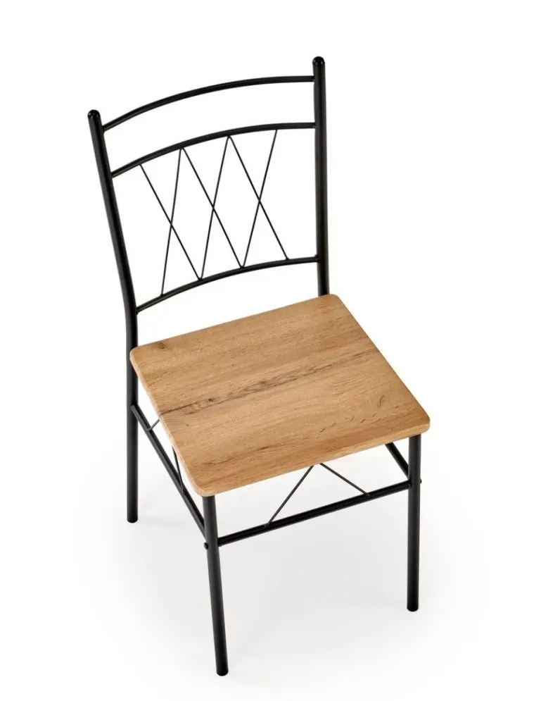 Zestaw FAUST stół + 4 krzesła dąb naturalny/czarny do kuchni I sklep meblowy MIRAT. styl LOFT