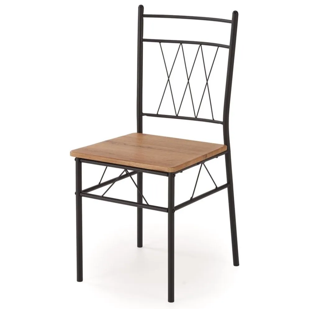 Zestaw FAUST stół + 4 krzesła dąb naturalny/czarny do kuchni I sklep meblowy MIRAT. styl LOFT