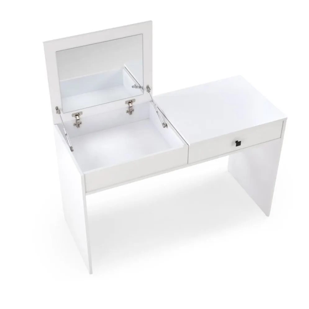 Toaletka MEGAN biała z lustrem i szufladą I sklep meblowy MIRAT.