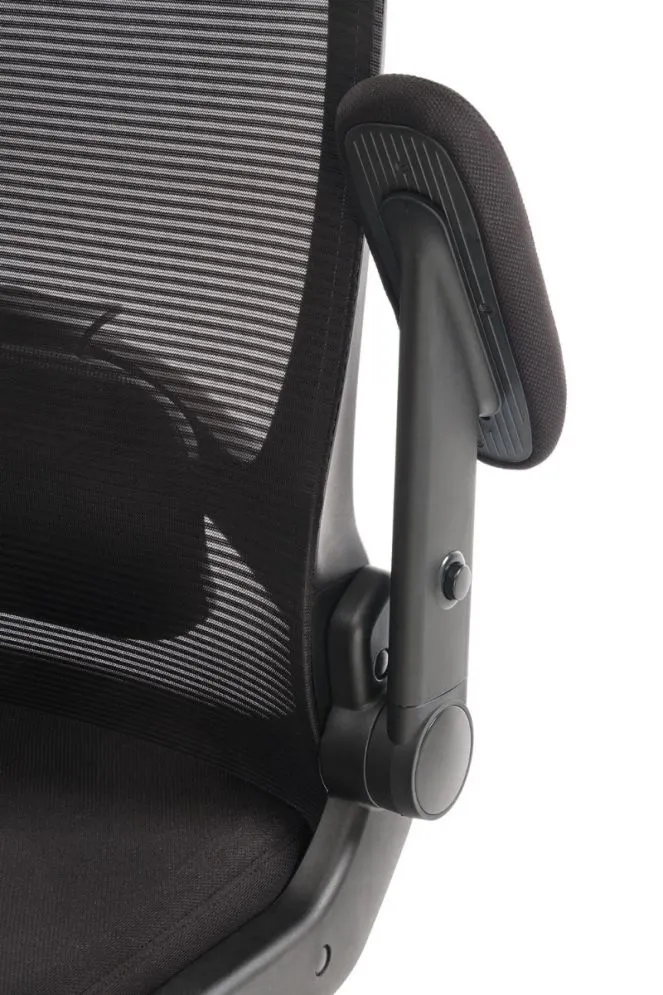 Fotel biurowy CYBORG czarny z regulowanymi podłokietnikami I sklep meblowy MIRAT.