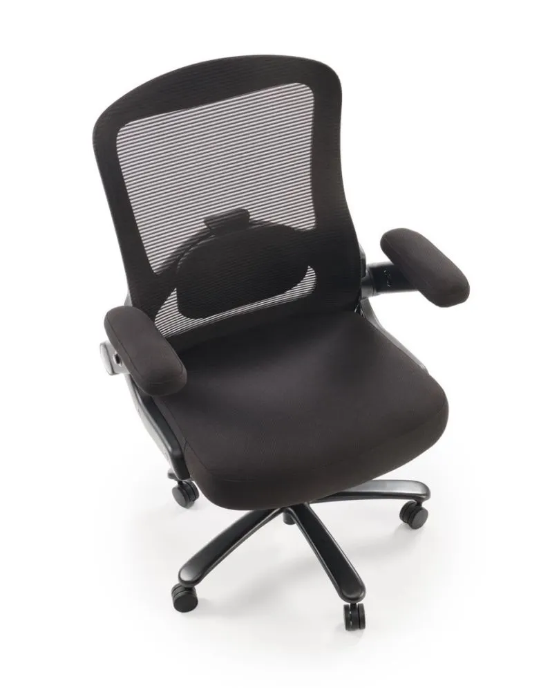 Fotel biurowy CYBORG czarny z regulowanymi podłokietnikami I sklep meblowy MIRAT.