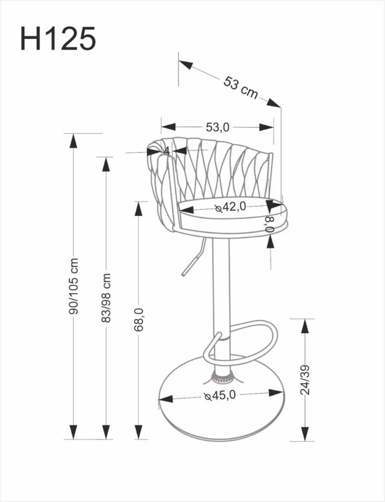 Hoker H-125 beżowy z regulacją wysokości barowy I sklep meblowy MIRAT. styl LOFT