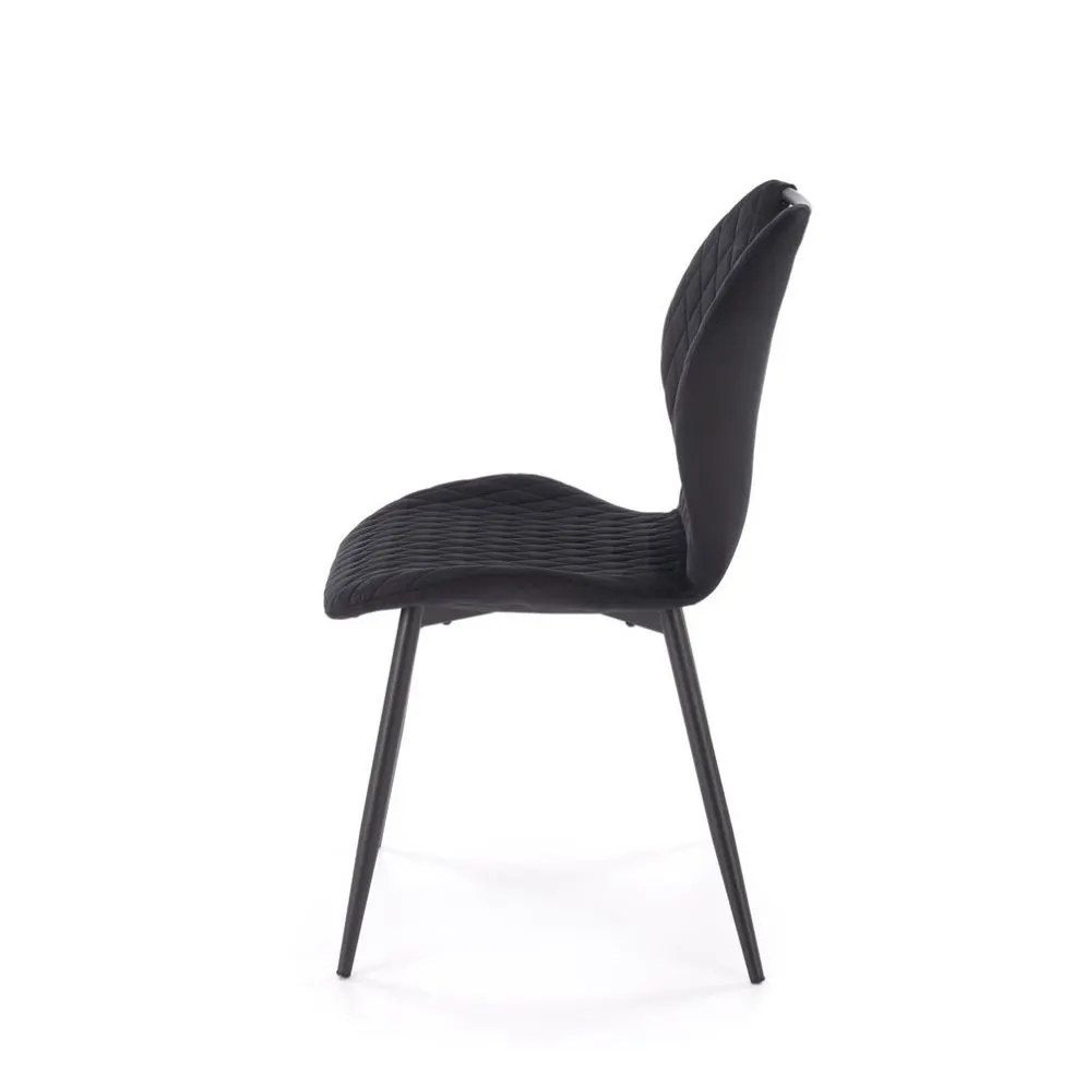 Krzesło tapicerowane K569 VELVET czarne pikowane I sklep meblowy MIRAT.