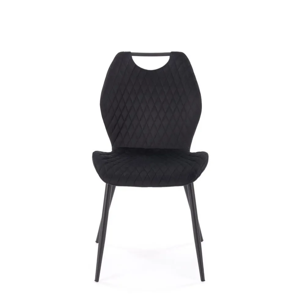 Krzesło tapicerowane K569 VELVET czarne pikowane I sklep meblowy MIRAT.