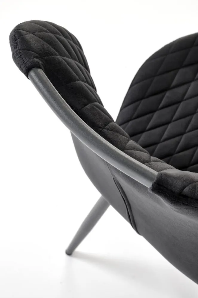 Krzesło tapicerowane K569 VELVET czarne pikowane I sklep meblowy MIRAT.