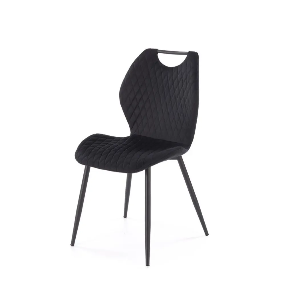 Krzesło tapicerowane K569 VELVET czarne pikowane I sklep meblowy MIRAT.