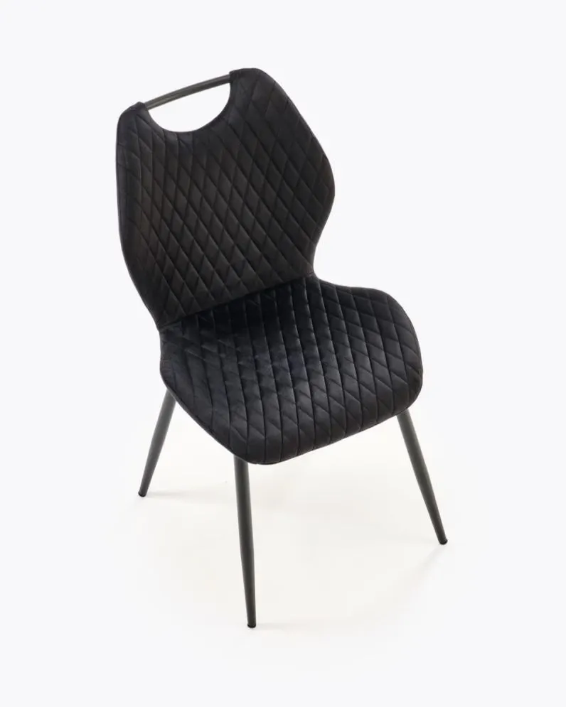 Krzesło tapicerowane K569 VELVET czarne pikowane I sklep meblowy MIRAT.