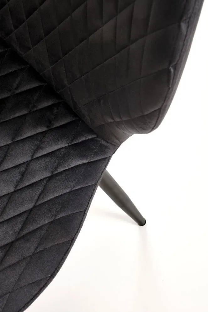 Krzesło tapicerowane K569 VELVET czarne pikowane I sklep meblowy MIRAT.