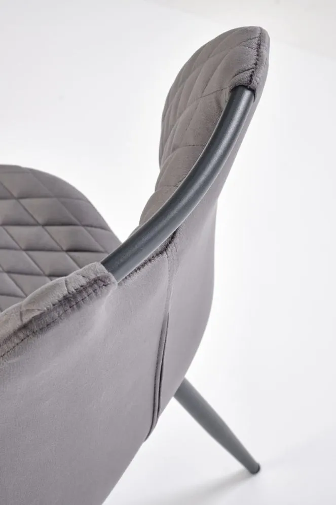 Krzesło tapicerowane K569 VELVET szare na metalowych nogach I sklep meblowy MIRAT.