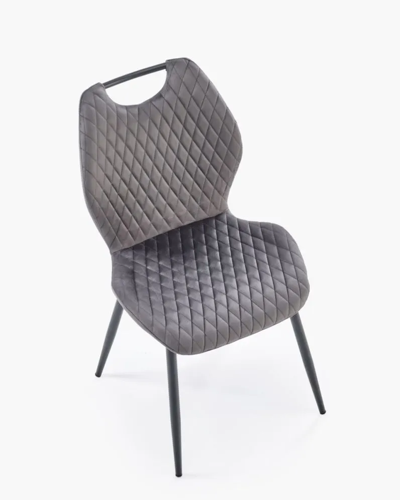 Krzesło tapicerowane K569 VELVET szare na metalowych nogach I sklep meblowy MIRAT.