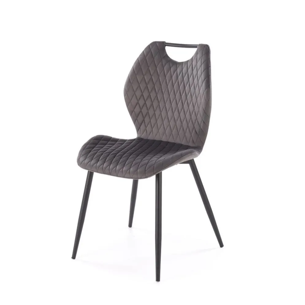 Krzesło tapicerowane K569 VELVET szare na metalowych nogach I sklep meblowy MIRAT.