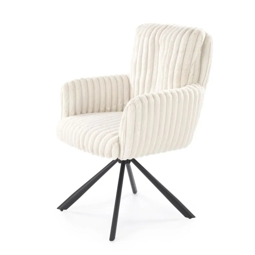 Krzesło tapicerowane K572 kremowe obracane z podłokietnikami I sklep meblowy MIRAT.