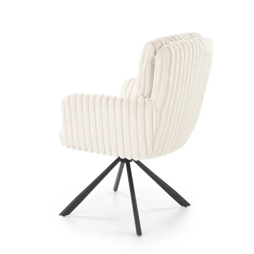 Krzesło tapicerowane K572 kremowe obracane z podłokietnikami I sklep meblowy MIRAT.