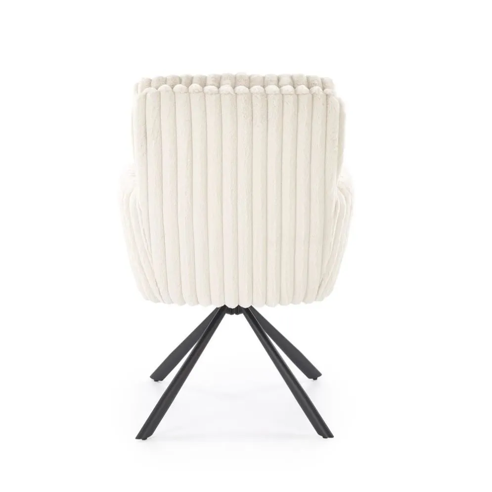 Krzesło tapicerowane K572 kremowe obracane z podłokietnikami I sklep meblowy MIRAT.