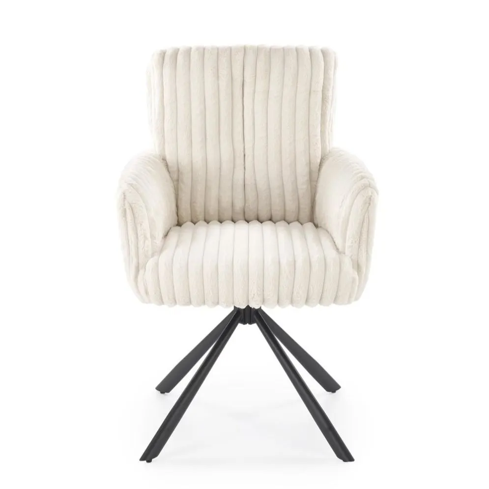 Krzesło tapicerowane K572 kremowe obracane z podłokietnikami I sklep meblowy MIRAT.