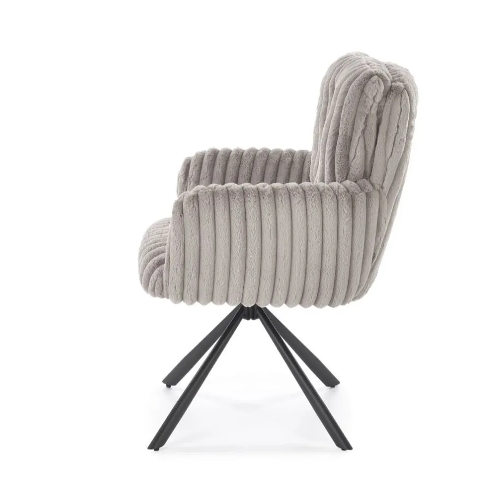 Krzesło tapicerowane K572 szare obracane futerkowe I sklep meblowy MIRAT.