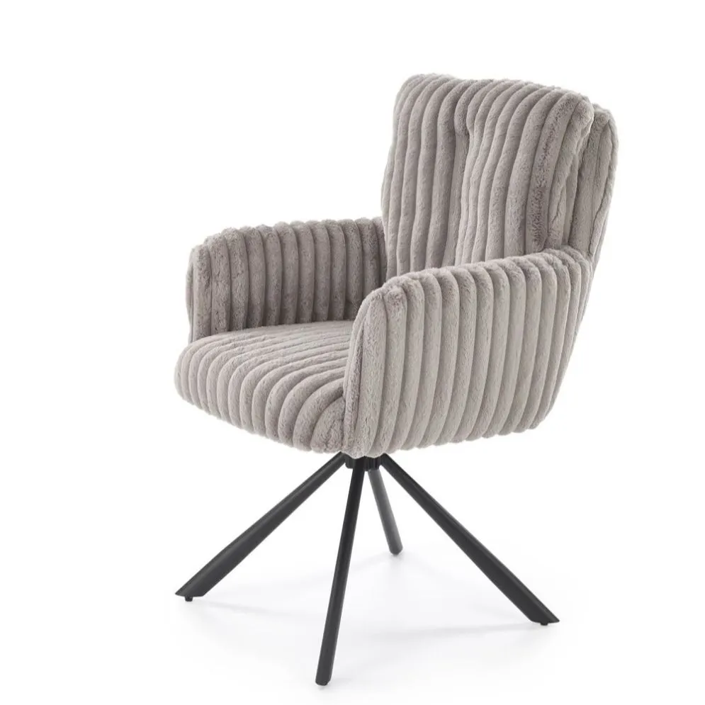 Krzesło tapicerowane K572 szare obracane futerkowe I sklep meblowy MIRAT.