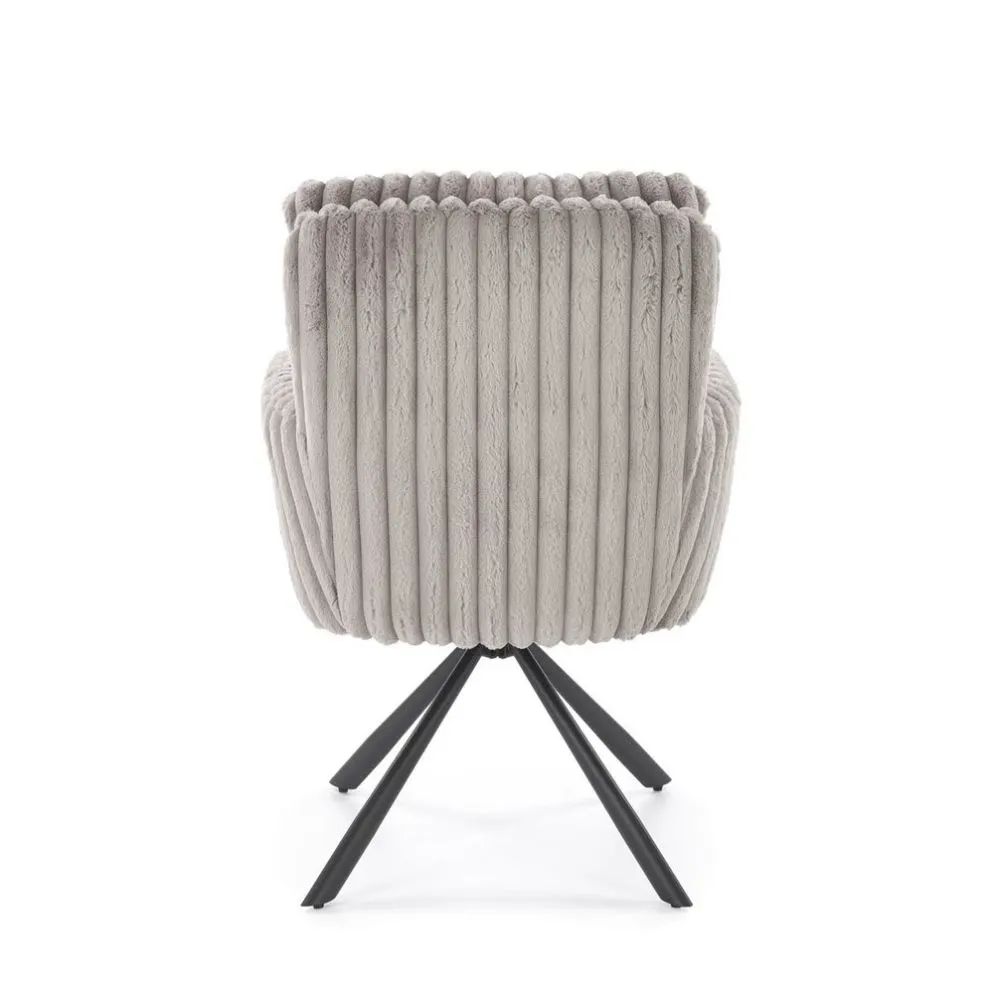 Krzesło tapicerowane K572 szare obracane futerkowe I sklep meblowy MIRAT.