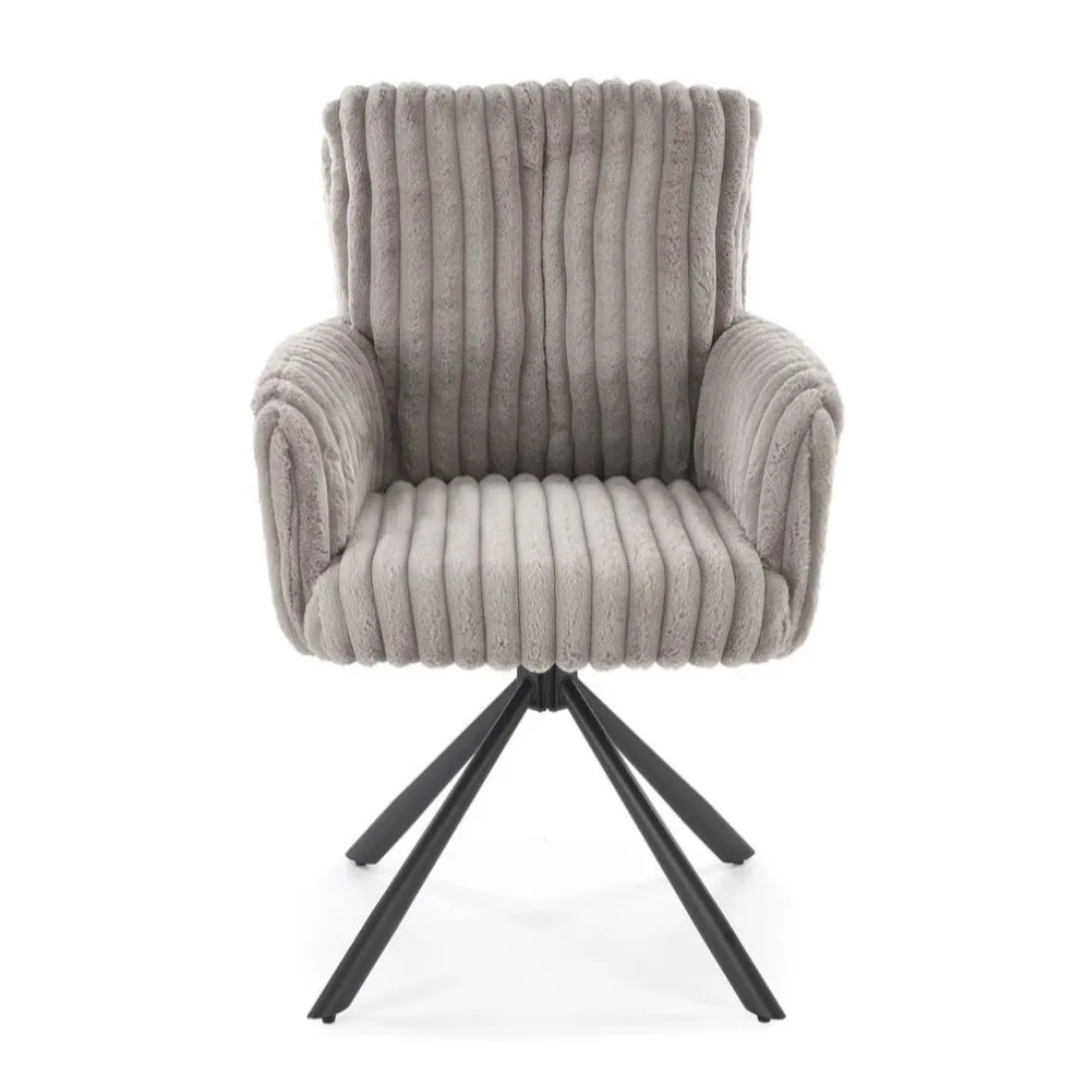 Krzesło tapicerowane K572 szare obracane futerkowe I sklep meblowy MIRAT.