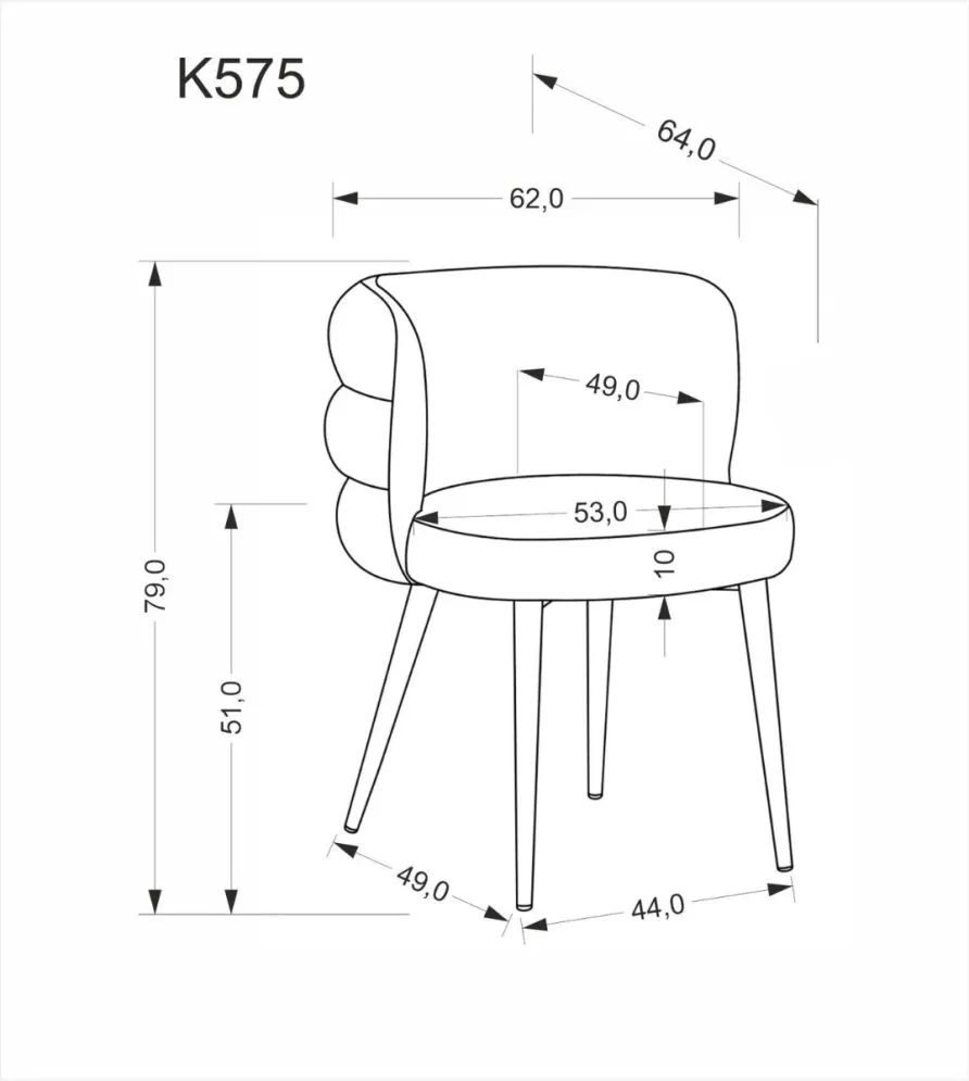 Krzesło tapicerowane K575 szare loftowe I sklep meblowy MIRAT.