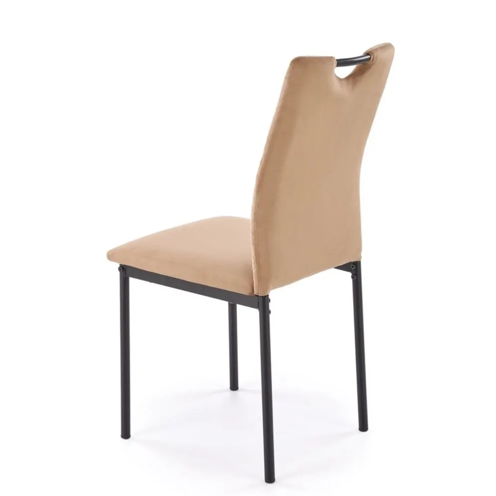 Krzesło tapicerowane K577 VELVET beżowe/czarne lekkie I sklep meblowy MIRAT. styl LOFT