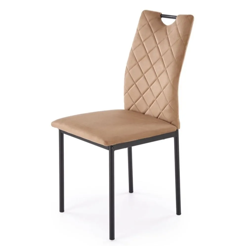 Krzesło tapicerowane K577 VELVET beżowe/czarne lekkie I sklep meblowy MIRAT. styl LOFT